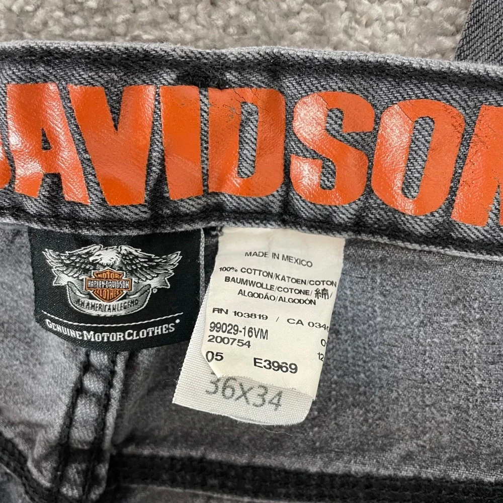 Harley Davidson Jeans Mens 36 x 31 Straight Faded Y2K Biker Moto (Tag 36x34)